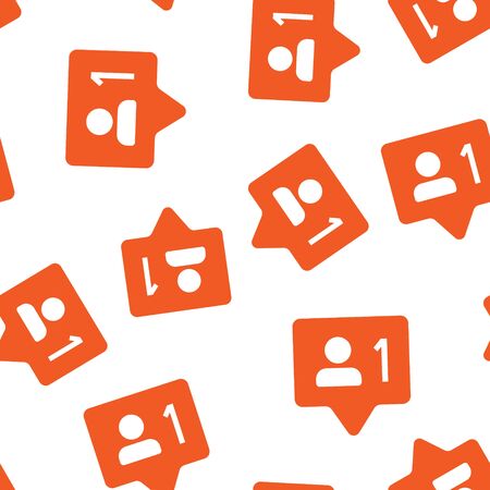 Social media notification sign icon seamless pattern background. Like, comment, follow vector illustration on white isolated background. Click button business concept.のイラスト素材