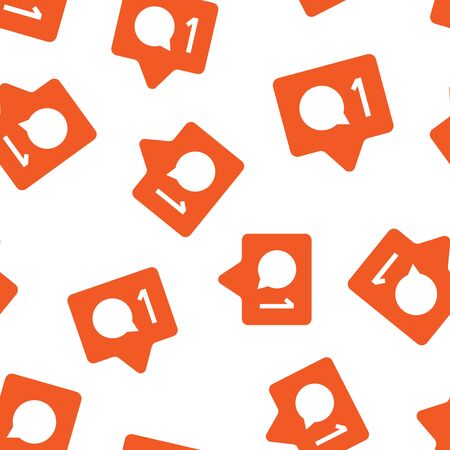 Social media notification sign icon seamless pattern background. Like, comment, follow vector illustration on white isolated background. Click button business concept.のイラスト素材