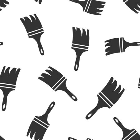 Paint brush sign icon seamless pattern background. Paintbrush vector illustration on white isolated background. Craft equipment business concept.のイラスト素材