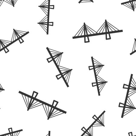 Bridge sign icon seamless pattern background. Drawbridge vector illustration on white isolated background. Road business concept.のイラスト素材