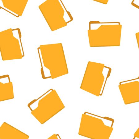 File folder icon seamless pattern background. Documents archive vector illustration on white isolated background. Storage business concept.のイラスト素材