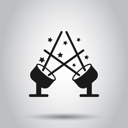 Spotlight icon in flat style. Lamp vector illustration on isolated background. Flashlight business concept.のイラスト素材