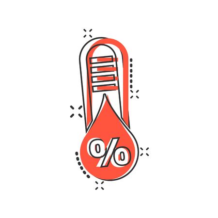 Humidity icon in comic style. Climate vector cartoon illustration on white isolated background. Temperature forecast business concept splash effect.のイラスト素材