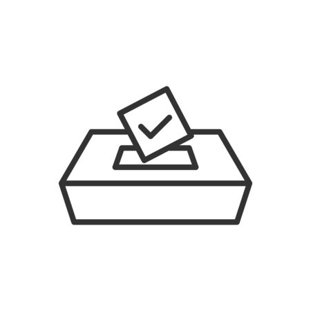 Vote icon in flat style. Ballot box vector illustration on white isolated background. Election business concept.のイラスト素材