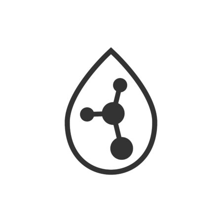 Acid molecule icon in flat style. Dna vector illustration on white isolated background. Amino model business concept.のイラスト素材