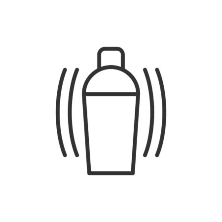 Shaker cocktail icon in flat style. Alcohol bottle vector illustration on white isolated background. Bar drink business concept.のイラスト素材
