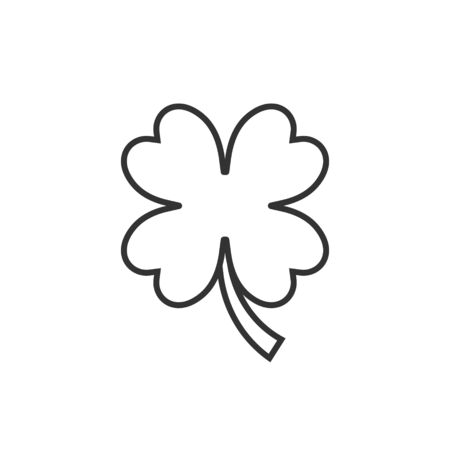 Four leaf clover icon in flat style. St Patricks Day vector illustration on white isolated background. Flower shape business concept.のイラスト素材