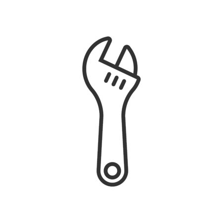 Wrench icon in flat style. Spanner key vector illustration on white isolated background. Repair equipment business concept.のイラスト素材