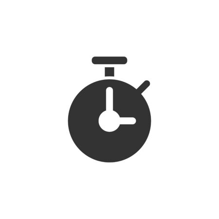 Clock icon in flat style. Watch illustration on white  background. Timer business concept.のイラスト素材
