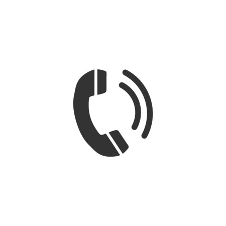 Phone icon in flat style. Telephone call  illustration on white isolated background. Mobile hotline business concept.のイラスト素材