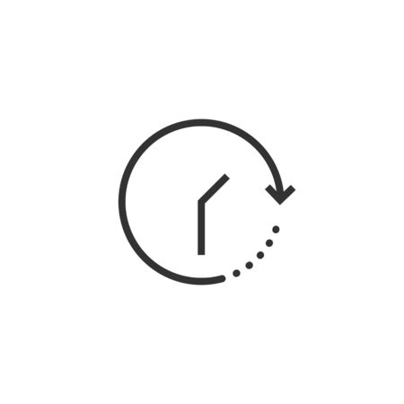 Clock icon in flat style. Watch vector illustration on white isolated background. Timer business concept.のイラスト素材