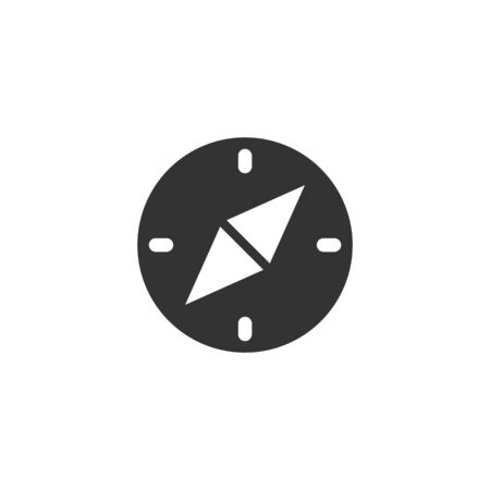 Compass icon in flat style. Navigation equipment vector illustration on white isolated background. Journey direction business concept.のイラスト素材