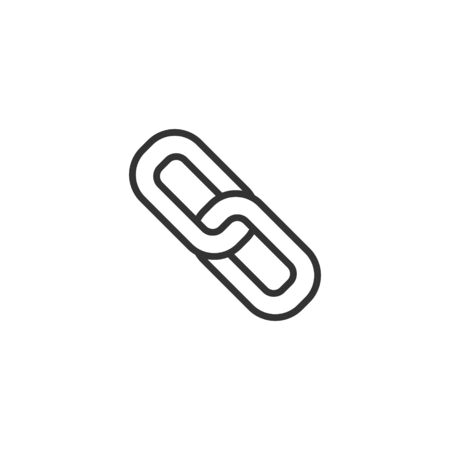 Chain icon in flat style. Network hyperlink vector illustration on white isolated background. Attach business concept.のイラスト素材