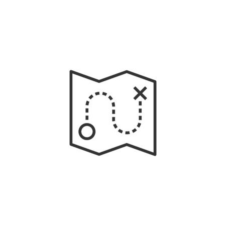 Map pin icon in flat style. gps navigation vector illustration on white isolated background. Locate position business concept.のイラスト素材