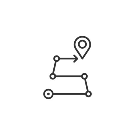 Map pin icon in flat style. gps navigation vector illustration on white isolated background. Locate position business concept.のイラスト素材