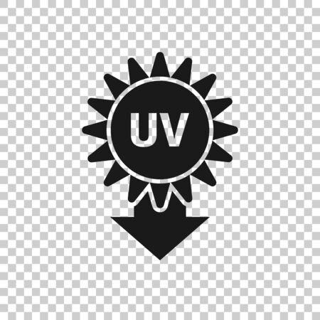 UV radiation icon in flat style. Ultraviolet vector illustration on white isolated background. Solar protection business concept.のイラスト素材
