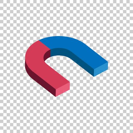 Magnet icon in flat style. Attract vector illustration on white isolated background. Electromagnetic business concept.のイラスト素材