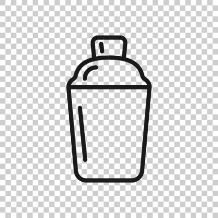 Shaker cocktail icon in flat style. Alcohol bottle vector illustration on white isolated background. Bar drink business concept.のイラスト素材