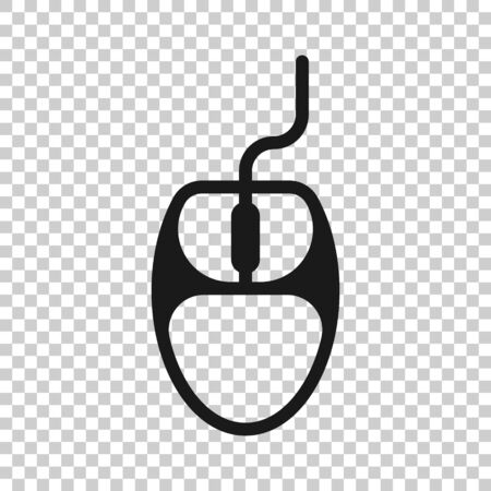 Computer mouse icon in flat style. Cursor vector illustration on white isolated background. Pointer business concept.のイラスト素材