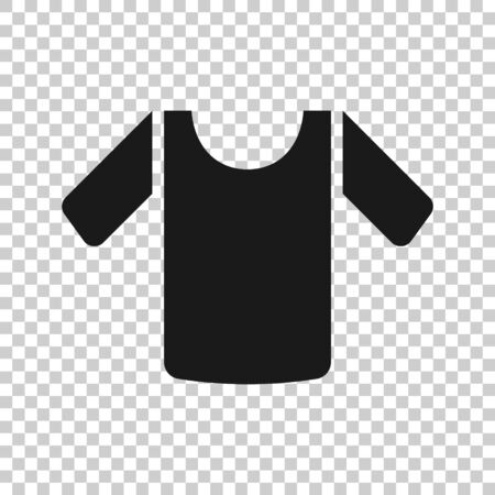 Tshirt icon in flat style. Casual clothes vector illustration on white isolated background. Polo wear business concept.のイラスト素材