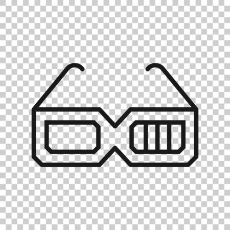 Film icon in flat style. Movie vector illustration on white isolated background. 3d glasses business concept.のイラスト素材