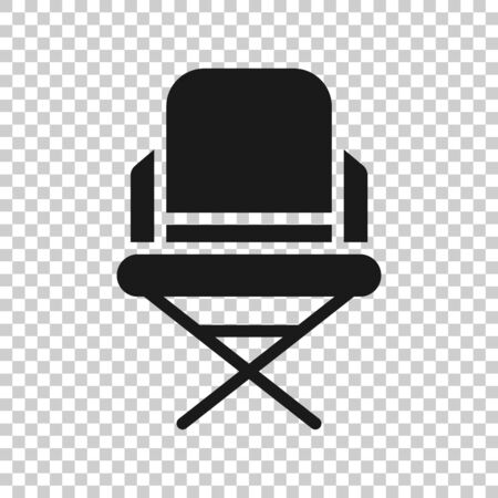 Director chair icon in flat style. Producer seat vector illustration on white isolated background. Movie business concept.のイラスト素材