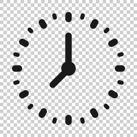 Clock icon in flat style. Watch vector illustration on white isolated background. Timer business concept.のイラスト素材