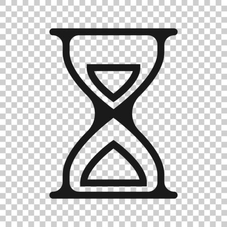 Hourglass icon in flat style. Sandglass vector illustration on white isolated background. Clock business concept.のイラスト素材