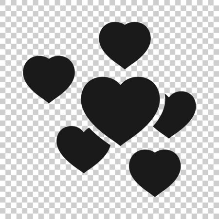 Heart icon in flat style. Love vector illustration on white isolated background. Romantic business concept.のイラスト素材