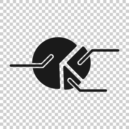 Chart icon in flat style. Diagram vector illustration on white isolated background. Statistics business concept.のイラスト素材