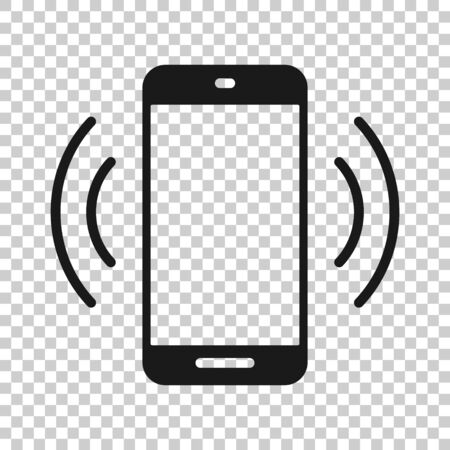 Smartphone blank screen icon in flat style. Mobile phone vector illustration on white isolated background. Telephone business concept.のイラスト素材