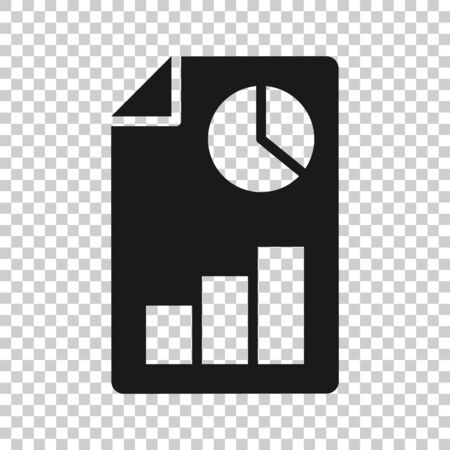 Financial statement icon in flat style. Document vector illustration on white isolated background. Report business concept.のイラスト素材