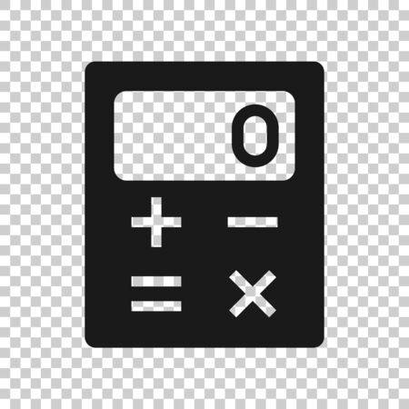 Calculator icon in flat style. Calculate vector illustration on white isolated background. Calculation business concept.のイラスト素材