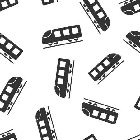 Metro icon in flat style. Train subway vector illustration on white isolated background. Railroad...