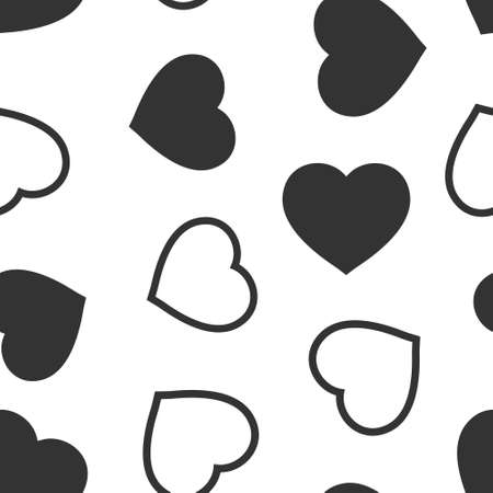 Heart icon in flat style. Love vector illustration on white isolated background. Romantic seamless pattern business concept.のイラスト素材
