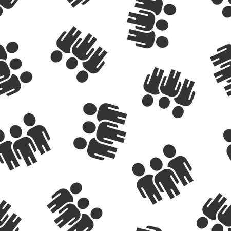 People communication icon in flat style. People vector illustration on white background. Partnership seamless pattern business concept.のイラスト素材
