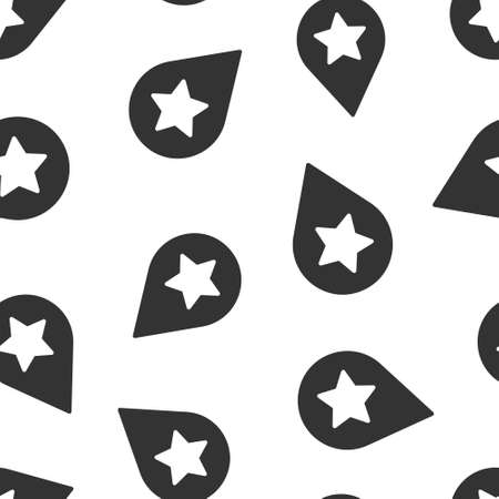 Map pin icon in flat style. gps navigation vector illustration on white isolated background. Locate position seamless pattern business concept.のイラスト素材