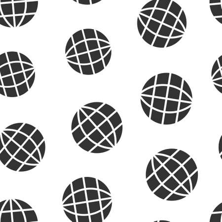 Earth planet icon in flat style. Globe geographic vector illustration on white isolated background. Global communication seamless pattern business concept.のイラスト素材