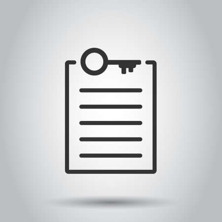 Password account icon in flat style. Keyword vector illustration on white isolated background. Key combination business concept.のイラスト素材