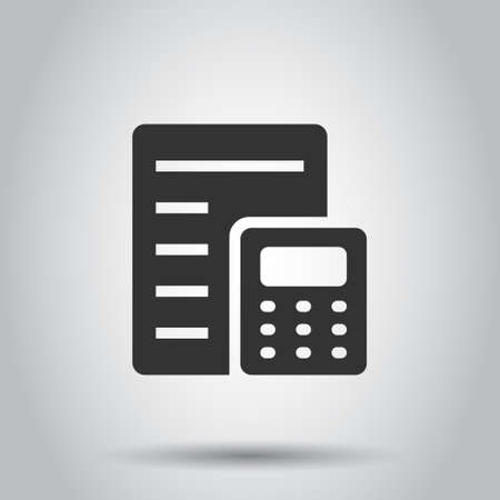 Tax payment icon in flat style. Budget invoice vector illustration on white isolated background. Calculate document business concept.のイラスト素材