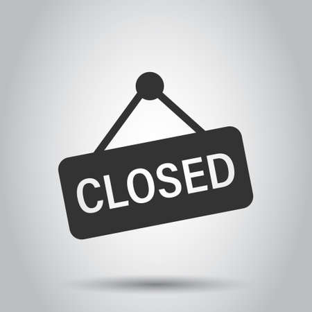 Closed sign icon in flat style. Accessibility vector illustration on white isolated background. Message business concept.のイラスト素材