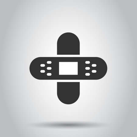 Bandage icon in flat style. Plaster vector illustration on white isolated background. First aid kit business concept.のイラスト素材