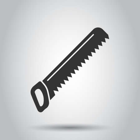 Saw blade icon in flat style. Working tools vector illustration on white isolated background. Hammer business concept.のイラスト素材