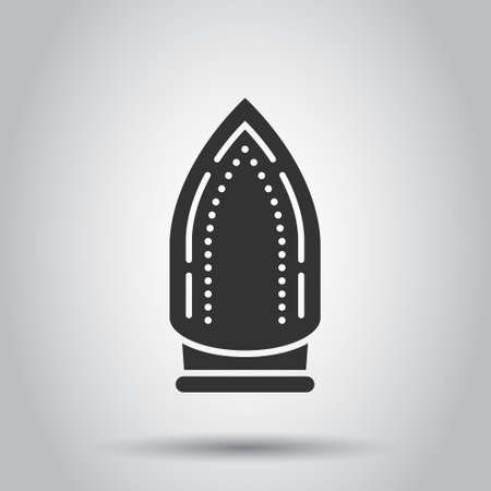 Iron icon in flat style. Laundry equipment vector illustration on white isolated background. Ironing business concept.のイラスト素材