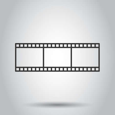 Film icon in flat style. Movie vector illustration on white isolated background. Play video business concept.のイラスト素材