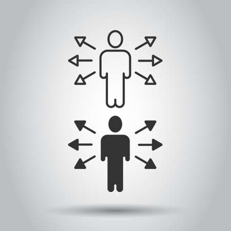 Mind awareness icon in flat style. Idea human vector illustration on white isolated background. Customer brain business concept.のイラスト素材