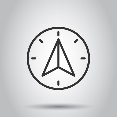 Compass icon in flat style. Navigation equipment vector illustration on white isolated background. Journey direction business concept.のイラスト素材