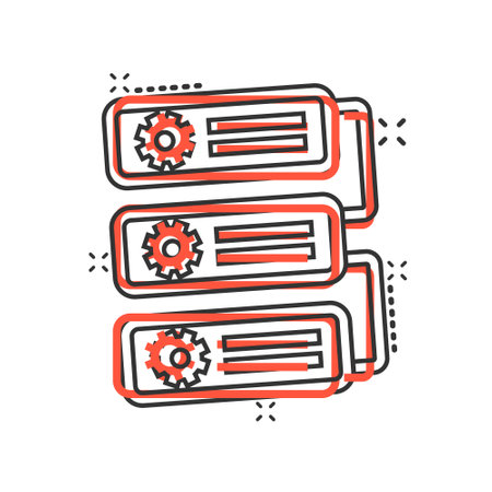 Improvement icon in comic style. Efficiency cartoon vector illustration on white isolated background. Productivity splash effect business concept.のイラスト素材