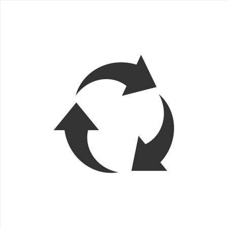 Recycle icon in flat style. Reuse vector illustration on white isolated background. Recycling sign business concept.のイラスト素材