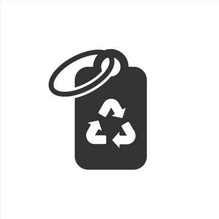 Price tag icon in flat style. Bio recycle vector illustration on white isolated background. Ecology sign business concept.のイラスト素材